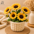 Handmade Pipe Cleaner Sunflower Pot | Chenille Sunflower Pot | Home Decor | Articious