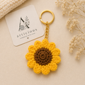 Handmade Crochet Sunflower Keychain | Cute Floral Keychain | Articious