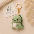 Handmade Crochet Cute Dino Keychain | Kawaii Dinosaur Keychain | Articious